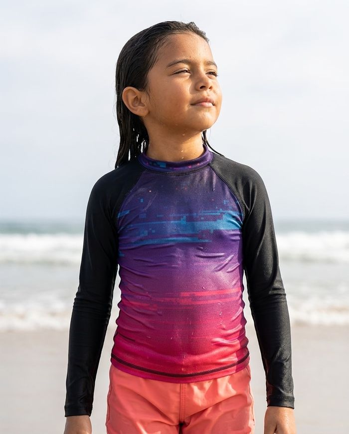 Rashguard — Girls Hot Pink Mosaic