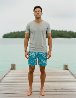 Blue Aura Gelang men's swim trunks