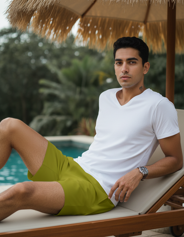 Men's Swim Trunks in Olive