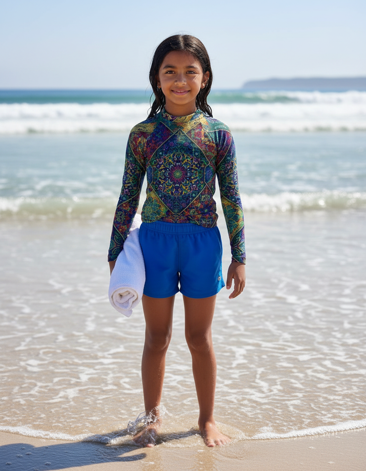 Kids Complex Color Patterns Rash Guard