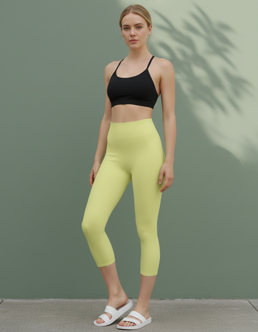 Capri-Yoga Leggings in Baby Yellow