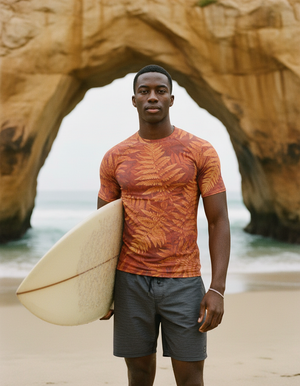 Men's Citrus Orange Emerald men's short-sleeve rashguards