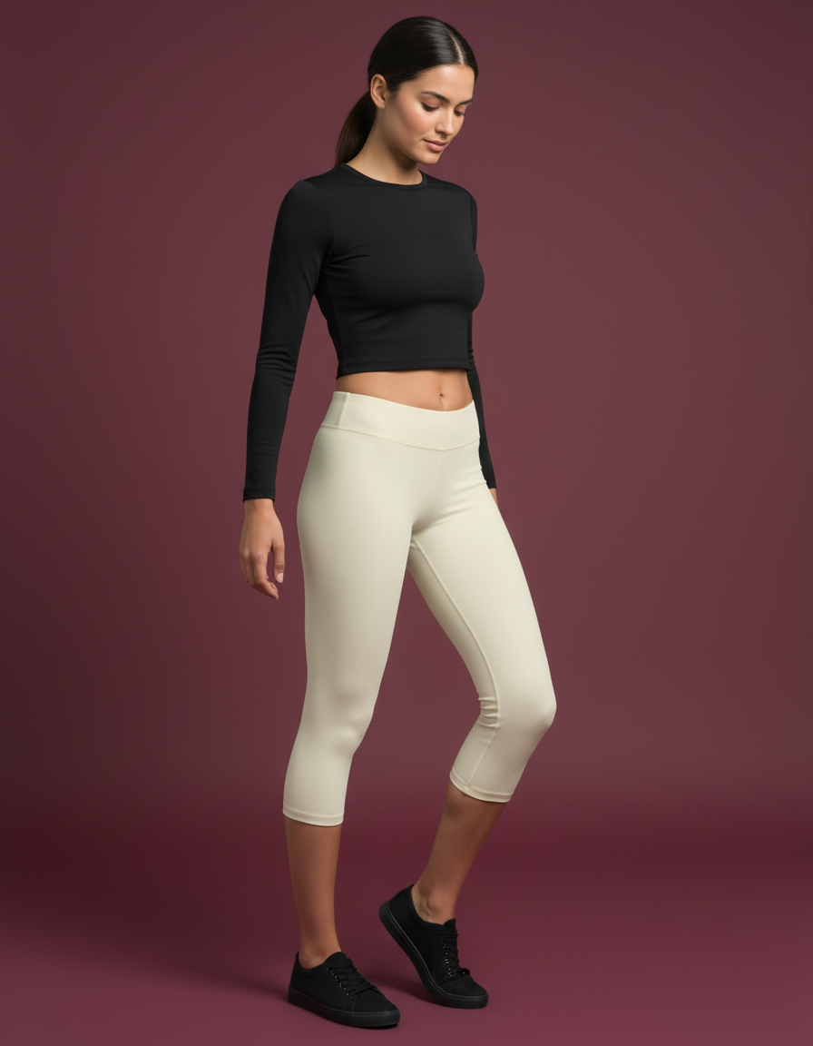 Capri Leggings in Ivory