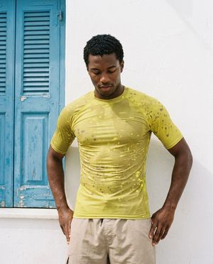 Men's Runway Chartreuse Mirage men's rashguards
