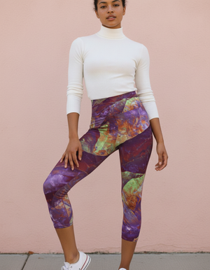 Amaranth Prism capri yoga leggings