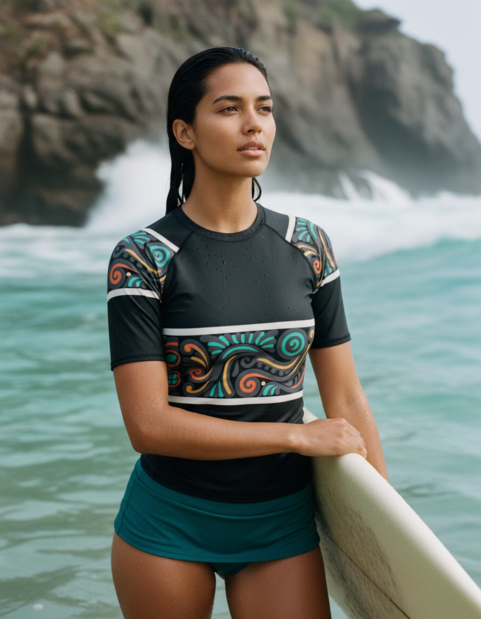 Rashguard — Women's Luau Spectrum Black Procession