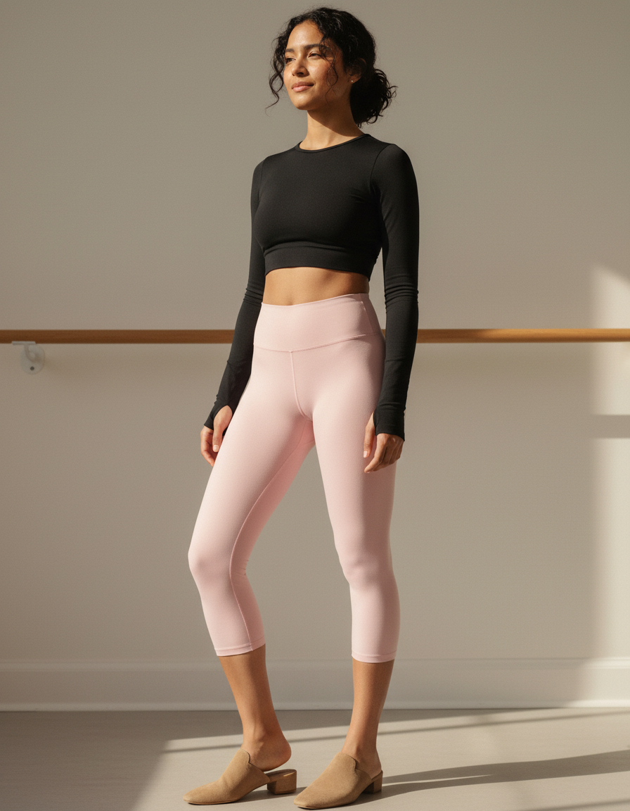 Capri-Yoga Leggings in Millennial Pink