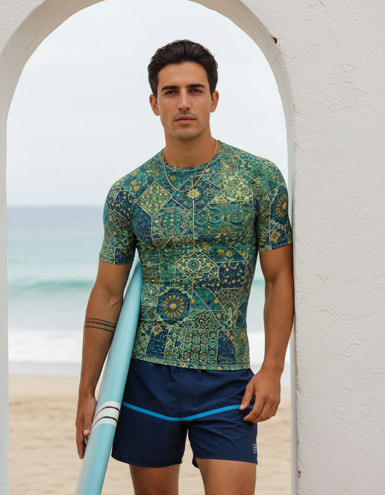 Men's Moroccan Tile Rash Guard