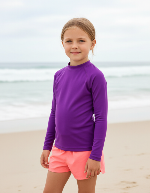 Purple kids rashguards — Dripper