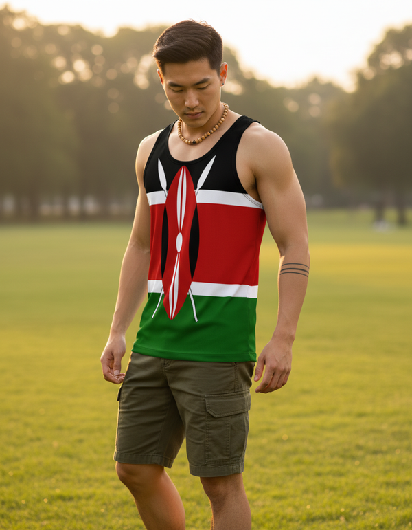 Kenyan Flag men's tank tops