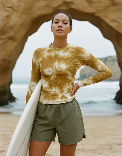 Banana Glacier Rash Guard Women's Rashguard — Dripper