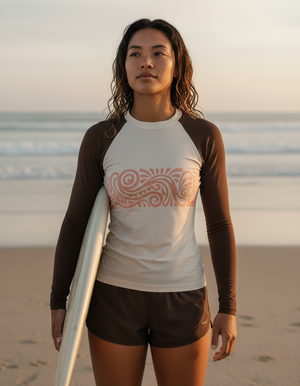 Women's Bone Coral Procession women's short-sleeve rashguards
