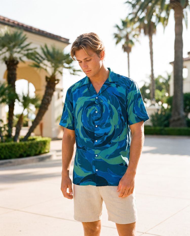 Aqua Hawaiian Shirt