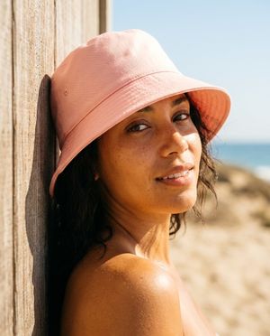 Millennial Pink Marina Stripe bucket hats