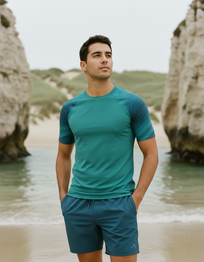 Rashguard — Men's Transformative Teal Ripple