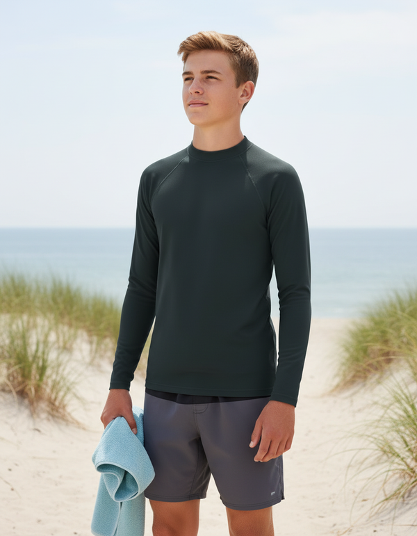 Boys Gunmetal Rash Guard