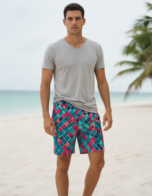 Electric Fuchsia Vortex Men's Swim Trunks bikini — Dripper