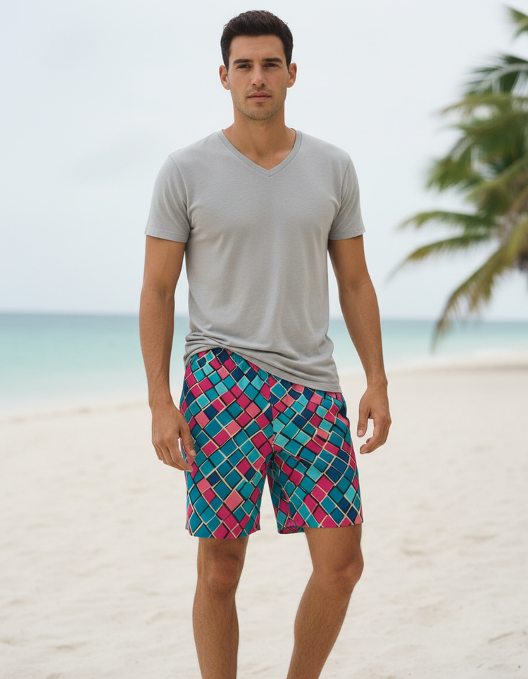 Men's Mosaic Tile Swim Trunks