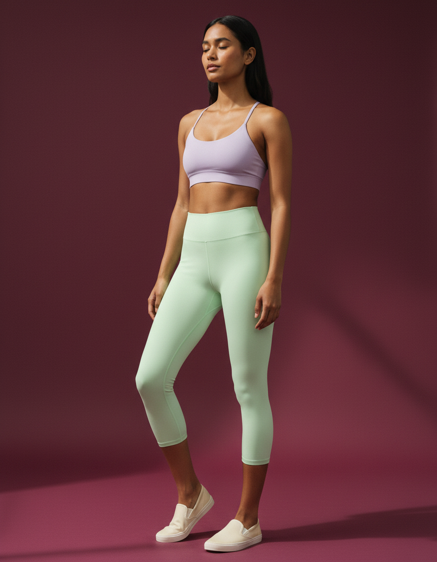 Capri-Yoga Leggings in Honeydew