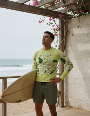 Men's Lime Serenade men's short-sleeve rashguards