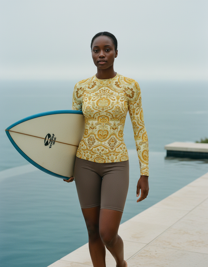 Rashguard — Women's Yellow Rangoli