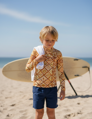 Muskmelon Zellige Rash Guard Kids Rash Guard — Dripper