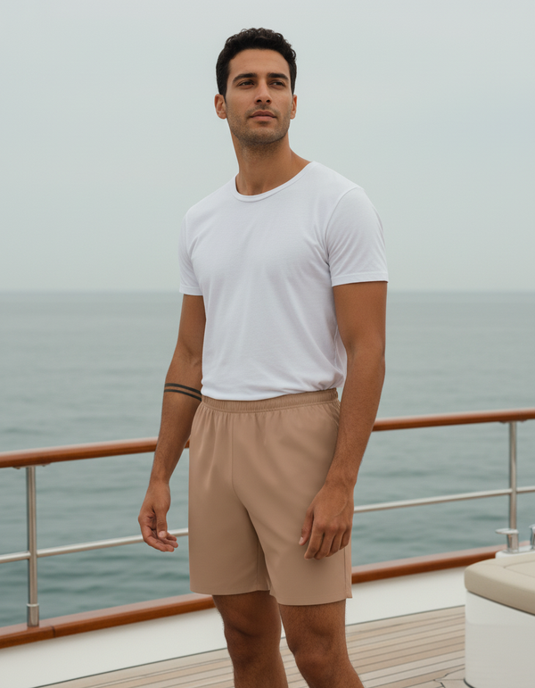 Men's Swim Trunks in Latte
