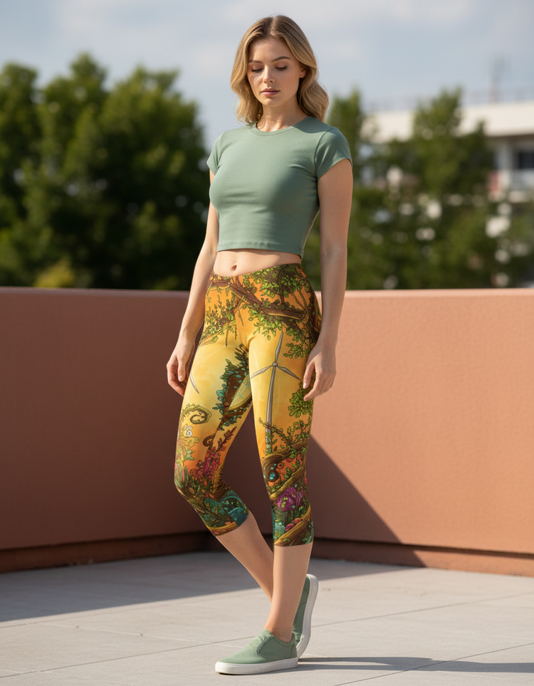 Women's Solarpunk Capri Leggings