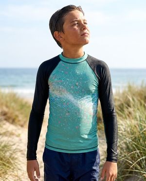 Jelly Mint Pixelate Rash Guard Kids Rash Guard — Lolekai