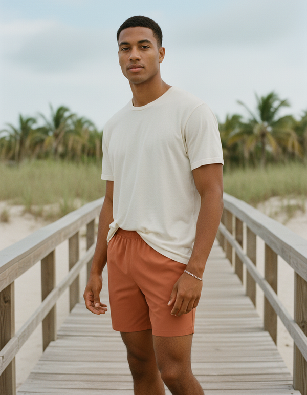 Men's Swim Trunks in Henna