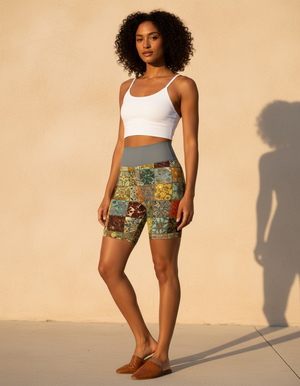 Celeste Yoga Shorts Yoga Shorts — Dripper
