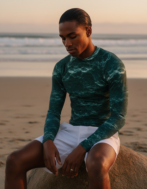 Men's Neon Aqua Eclipse men's rashguards