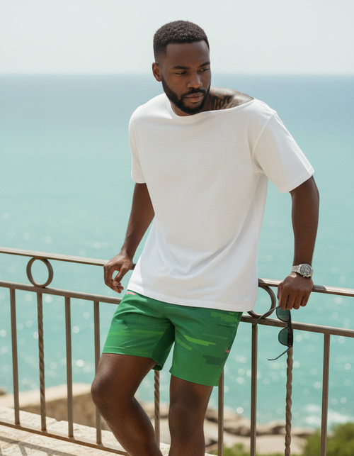 Runway Emerald Mosaic Men's Swim Trunks Men's Swim Trunks — Dripper