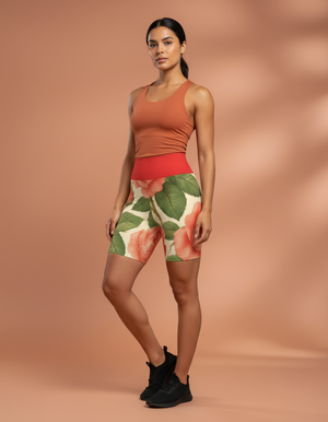 Bouquet Yoga Shorts Yoga Shorts — Dripper
