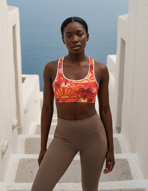 Fiery Red Dusk sports bras