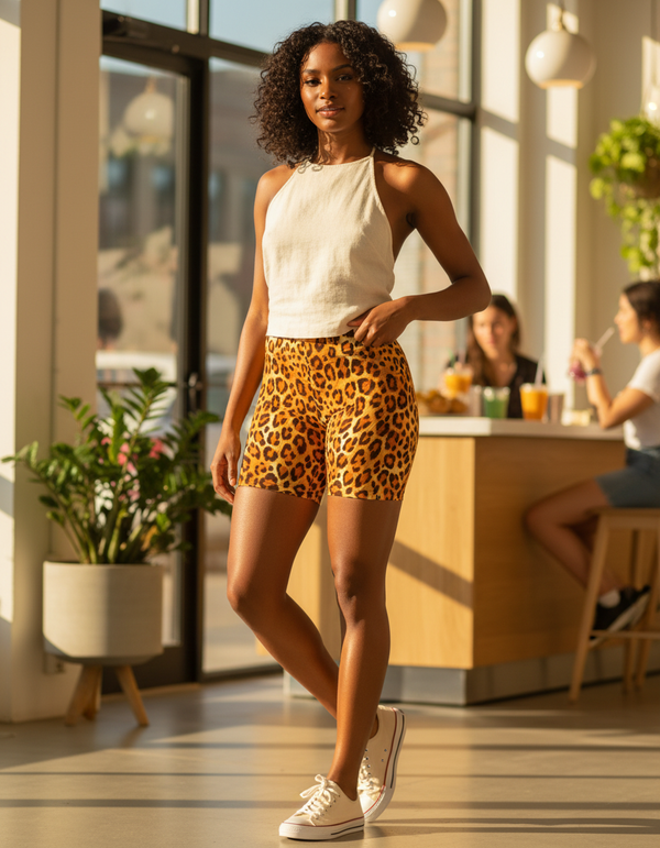 Women's Leopard Print Short Shorts