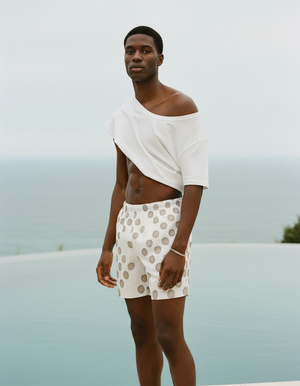 White Onyx Tide men's swim trunks