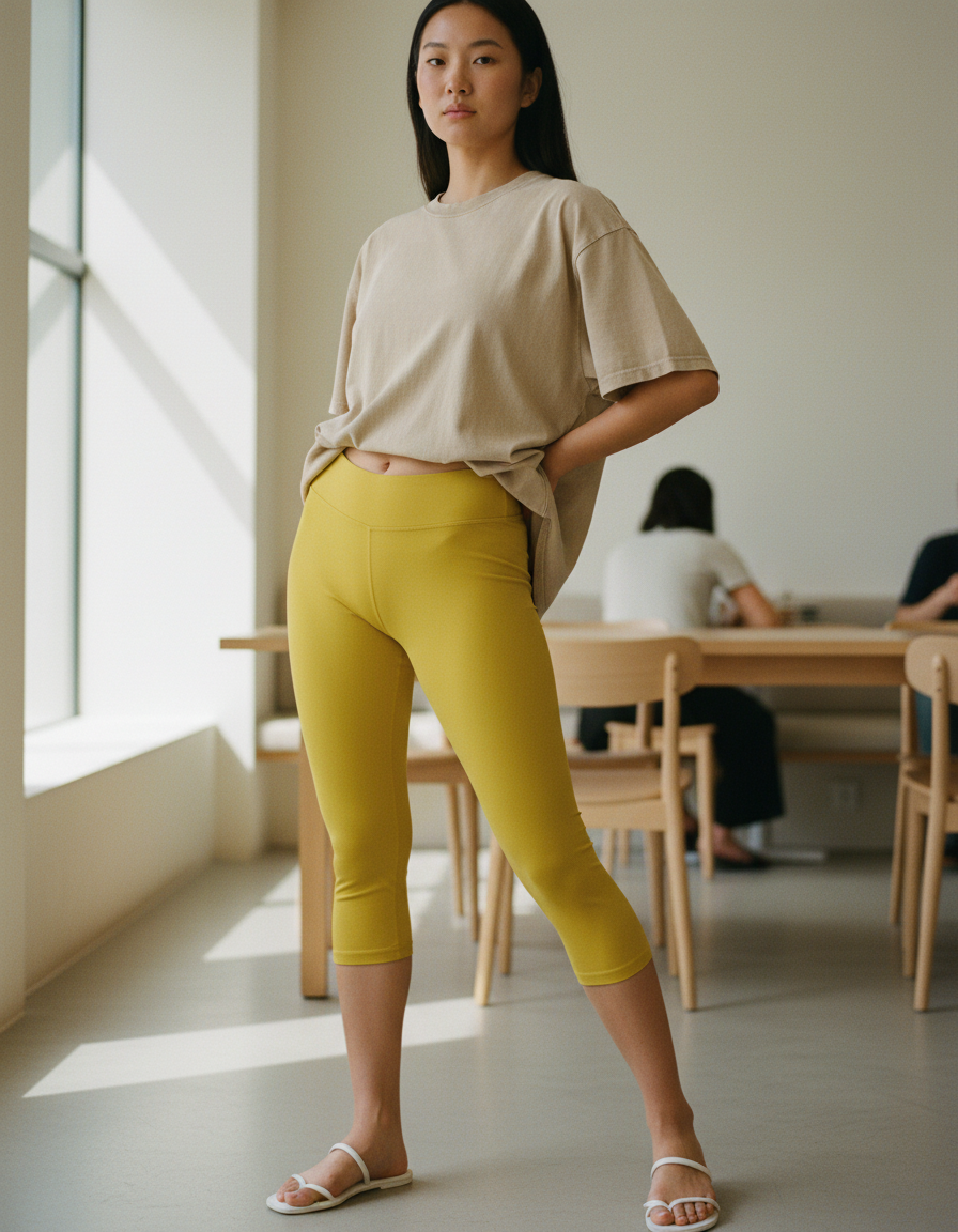 Capri Leggings in Yellow