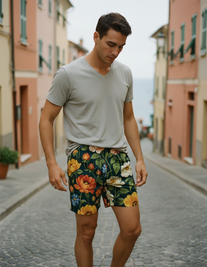 Tea Rose Elysium men's swim trunks
