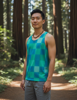 Turquoise Pulse Tank Top Men's Tank Top — Dripper