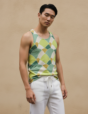 Men's Runway Chartreuse Kaze men's tank tops