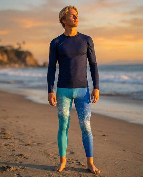 Turquoise to Electric Blue Pixelate Leggings