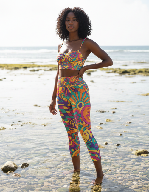Trippy capri yoga leggings