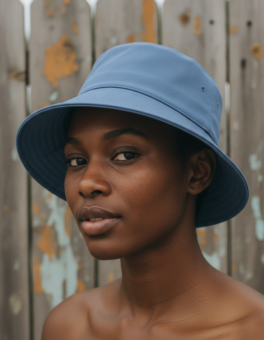 Bucket hat in Mid Denim