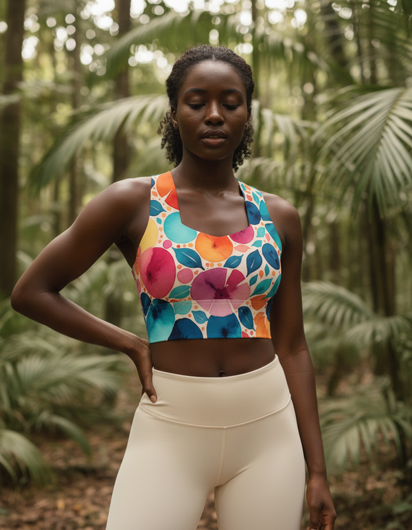 Watercolor Collection longline sports bras