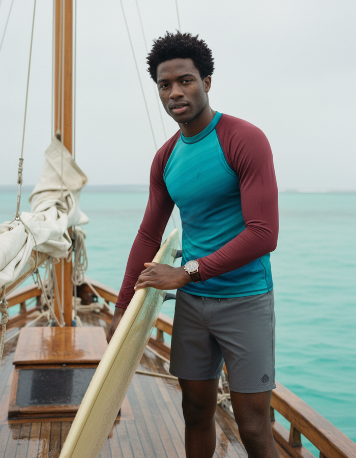 Rashguard — Men's Transformative Teal Ripple