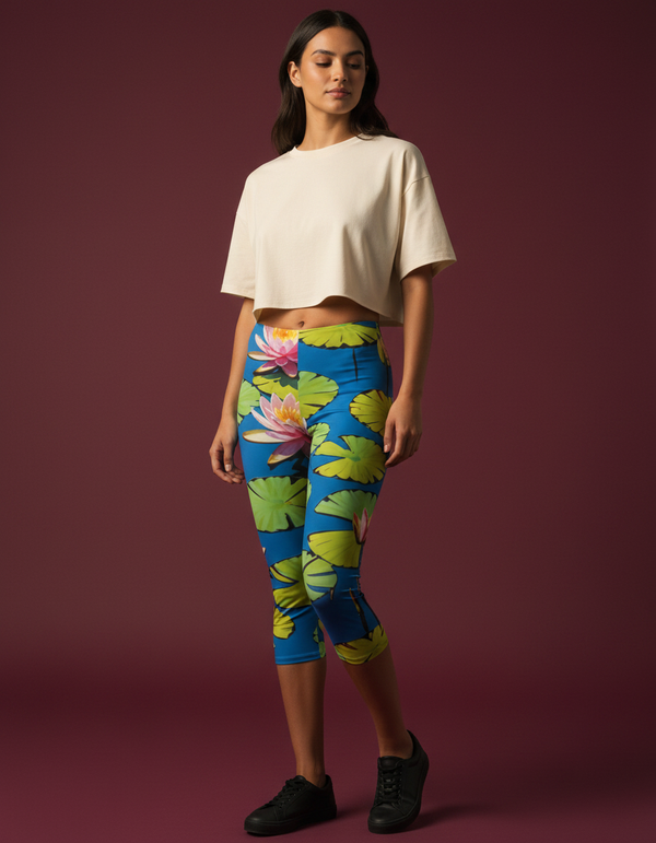 Monet Water Lilies capri leggings