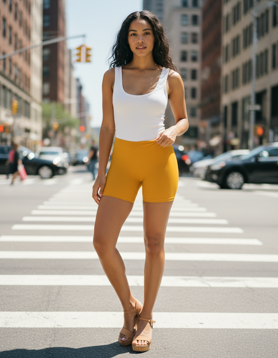 Short Shorts in Marigold