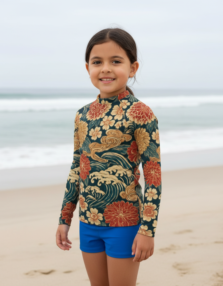 Girls Coral Edo girls youth rashguards