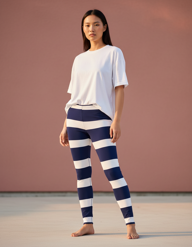 Women's Nautical Stripe Leggings
